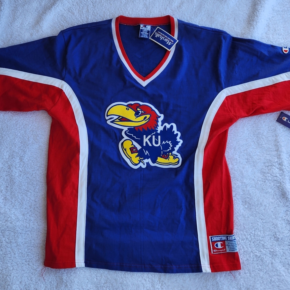 NOS Champion Mens XL Shooting Shirt Kansas Jayhawks Basketball NWT